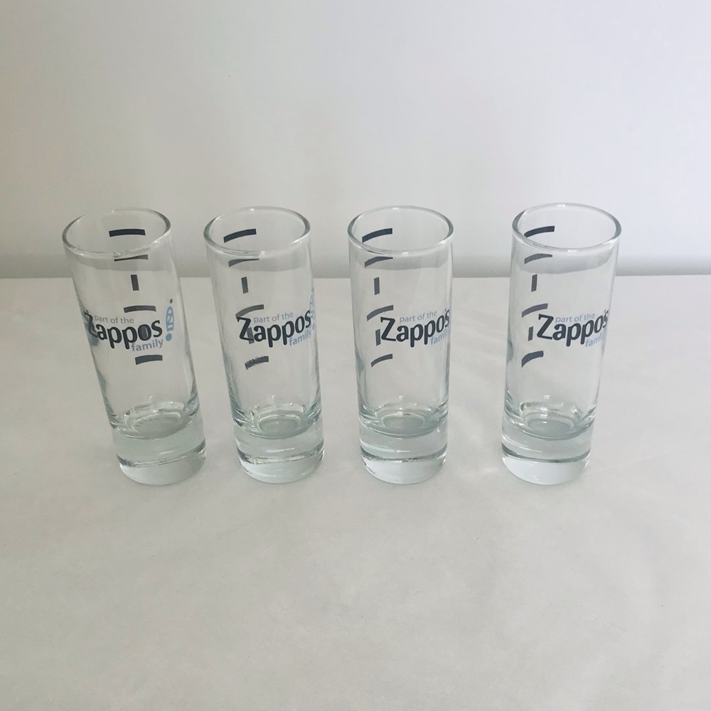 Shot Glasses Clear - Zappos Souvenir (Set of 4) NEW